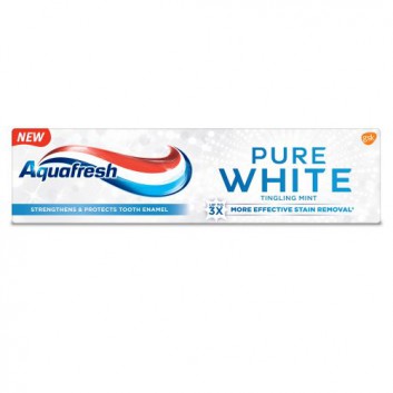 Aquafresh Pure White Tingling Mint Pasta do zębów z fluorkiem - 75 ml - cena, opinie, właściwości  - obrazek 2 - Apteka internetowa Melissa