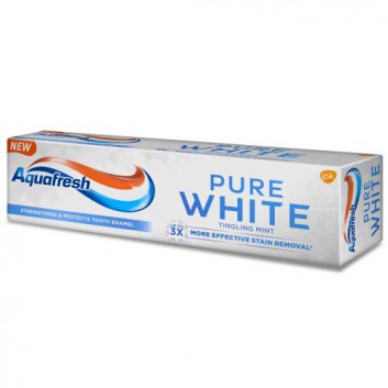 Aquafresh Pure White Tingling Mint Pasta do zębów z fluorkiem - 75 ml - cena, opinie, właściwości  - obrazek 3 - Apteka internetowa Melissa