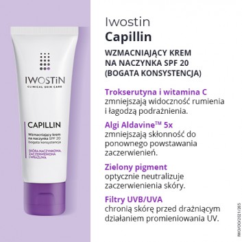 IWOSTIN CAPILLIN Krem na naczynka SPF20 bogata konsystencja -  40 ml - obrazek 4