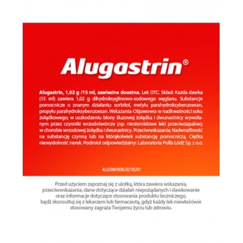 ALUGASTRIN Zawiesina 340 mg/5 ml, 250 ml - obrazek 7 - Apteka internetowa Melissa