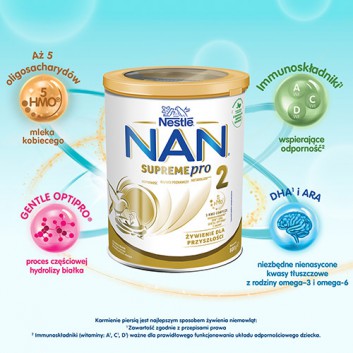 NESTLE NAN SUPREME PRO 2 Mleko modyfikowane w proszku po 6 miesiącu, 800 g - obrazek 2 - Apteka internetowa Melissa