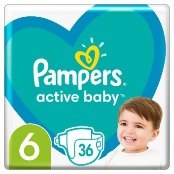 Pampers Pieluchy Active Baby rozmiar 6, 36 sztuk pieluszek - cena, opinie, wskazania - obrazek 2 - Apteka internetowa Melissa