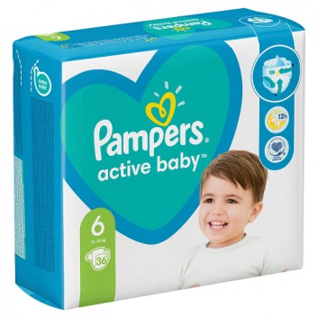 Pampers Pieluchy Active Baby rozmiar 6, 36 sztuk pieluszek - cena, opinie, wskazania - obrazek 3 - Apteka internetowa Melissa