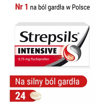 Strepsils Intensive na ostry ból gardła, przeciwzapalny, 24 tabletki do ssania - obrazek 1 - Apteka internetowa Melissa