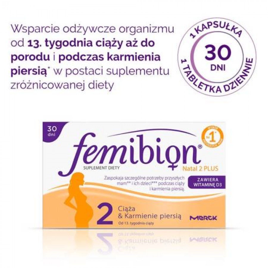 Femibion Natal 2 Plus 30 Tabl 30 Kaps Dla Kobiet W Ciąży I Karmiących Cena Opinie Właściwości