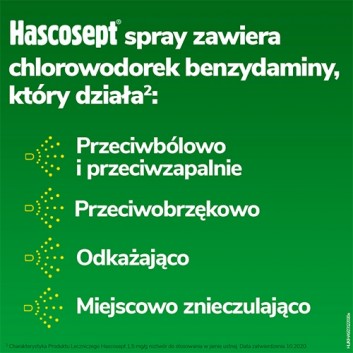 HASCOSEPT Płyn w atomizerze - 30 g na ból gardła i afty - cena, opinie, wskazania - obrazek 4 - Apteka internetowa Melissa