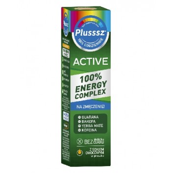 Plusssz Active  100% Energy Complex, Na znużenie, 20 tabletek musujących - obrazek 1 - Apteka internetowa Melissa