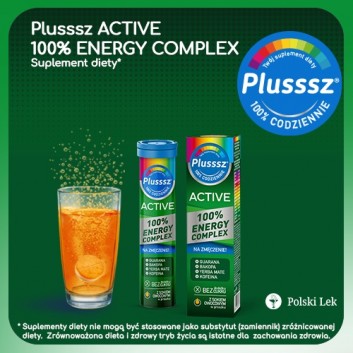 Plusssz Active  100% Energy Complex, Na znużenie, 20 tabletek musujących - obrazek 2 - Apteka internetowa Melissa