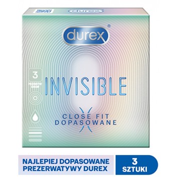 Durex Invisible Close Fit Prezerwatywy ściśle przylegające - 3 szt. - cena, opinie, właściwości  - obrazek 1 - Apteka internetowa Melissa