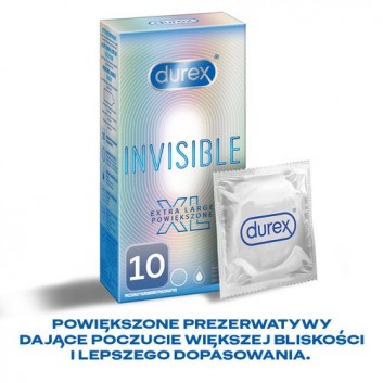 Durex Invisible XL Prezerwatywy extra powiększone - 10 szt. - cena, opinie, właściwości  - obrazek 3 - Apteka internetowa Melissa