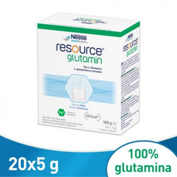 Nestle Resource Glutamin w proszku - 100 g ( 20 x 5 g) - cena, opinie, stosowanie - obrazek 1 - Apteka internetowa Melissa