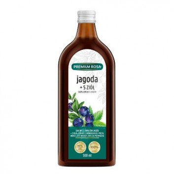 Premium Rosa Sok Jagoda + 5 ziół, 500 ml, cena, opinie, wskazania