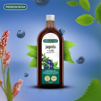 Premium Rosa Sok Jagoda + 5 ziół, 500 ml, cena, opinie, wskazania - obrazek 2