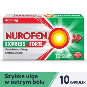 Nurofen Express Forte 400 mg, 10 kapsułek miękkich - obrazek 1 - Apteka internetowa Melissa