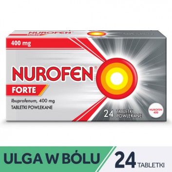 Nurofen Forte ibuprofen 400 mg na silny ból i gorączkę tabletki, 24 sztuki