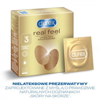 DUREX REAL FEEL Prezerwatywy nowej generacji nie-lateksowe - 3 szt. - obrazek 3 - Apteka internetowa Melissa