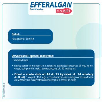 EFFERALGAN 150 mg - 10 czop. - cena, opinie, dawkowanie - obrazek 3 - Apteka internetowa Melissa