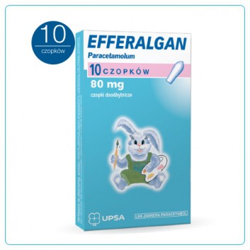 EFFERALGAN 80 mg - 10 czop. - cena, opinie, skład - obrazek 1 - Apteka internetowa Melissa
