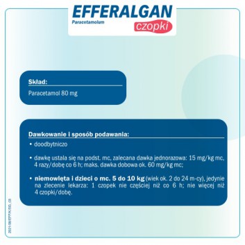 EFFERALGAN 80 mg - 10 czop. - cena, opinie, skład - obrazek 3 - Apteka internetowa Melissa