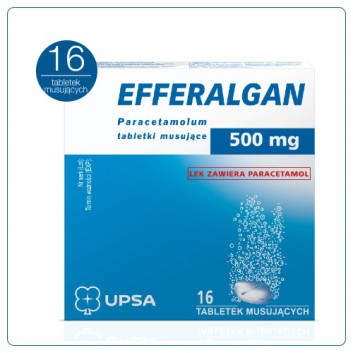 EFFERALGAN 500 mg - 16 tabl. mus. - cena, opinie, wskazania - obrazek 1 - Apteka internetowa Melissa