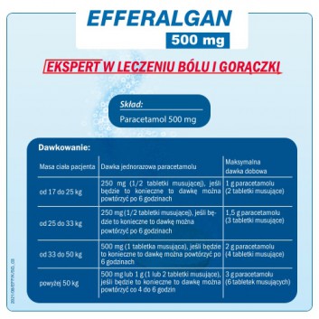 EFFERALGAN 500 mg, 16 tabletek musujących - obrazek 3 - Apteka internetowa Melissa