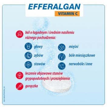 EFFERALGAN VITAMIN C 200 mg, tabletki musujące, 20 sztuk - obrazek 2