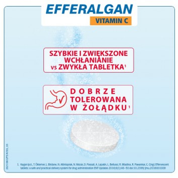 EFFERALGAN VITAMIN C 200 mg, tabletki musujące, 20 sztuk - obrazek 4