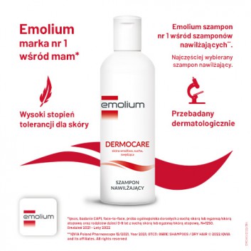 EMOLIUM DERMOCARE Szampon nawilżający, 200 ml, cena, opinie, właściwości - obrazek 5 - Apteka internetowa Melissa