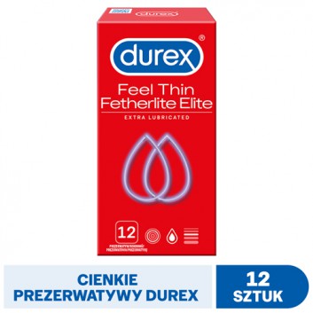 DUREX FETHERLITE ELITE Prezerwatywy supercienkie - 12 szt. - cena, opinie, właściwości - obrazek 1 - Apteka internetowa Melissa