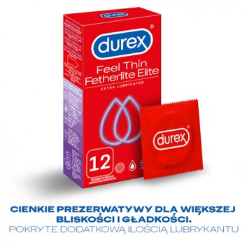 DUREX FETHERLITE ELITE Prezerwatywy supercienkie - 12 szt. - cena, opinie, właściwości - obrazek 3 - Apteka internetowa Melissa