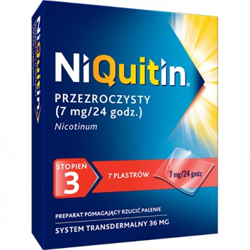 NIQUITIN 7 mg/24 h - 7 plast. na rzucenie palenia - obrazek 1 - Apteka internetowa Melissa