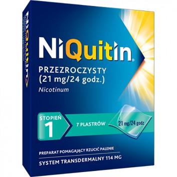 NIQUITIN 21 mg/24 h, 7 plastrów na rzucenie palenia - obrazek 1 - Apteka internetowa Melissa