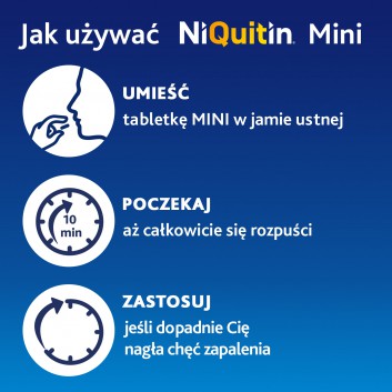 Niquitin Mini, 4 mg, tabletki do ssania, 20 sztuk - obrazek 7