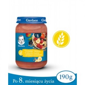 Gerber Owsianka banany, truskawki i maliny z płatkami owsianymi po 8 miesiącu - 190 g - cena, opinie, właściwości - obrazek 2