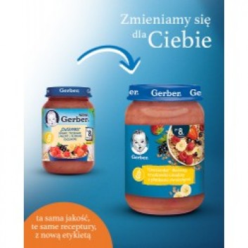 Gerber Owsianka banany, truskawki i maliny z płatkami owsianymi po 8 miesiącu - 190 g - cena, opinie, właściwości - obrazek 3