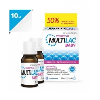 Multilac Baby Synbiotyk (probiotyk + prebiotyk), krople, 2x5 ml