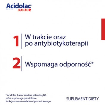 Acidolac Junior, misio-tabletki, smak truskawkowy, 20 sztuk - obrazek 2