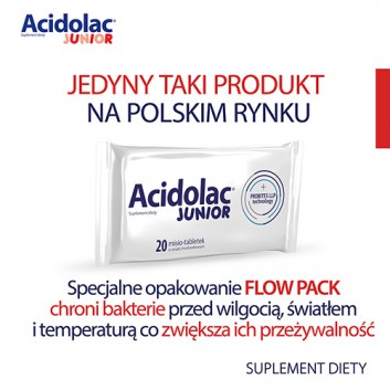 Acidolac Junior, misio-tabletki, smak truskawkowy, 20 sztuk - obrazek 5