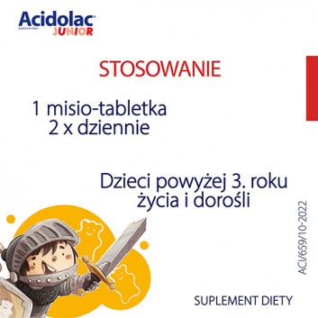 Acidolac Junior, misio-tabletki, smak truskawkowy, 20 sztuk - obrazek 6