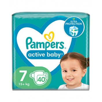 Pampers Pieluchy Active Baby rozmiar 7, 40 sztuk pieluszek - cena, opinie, właściwości - obrazek 1 - Apteka internetowa Melissa