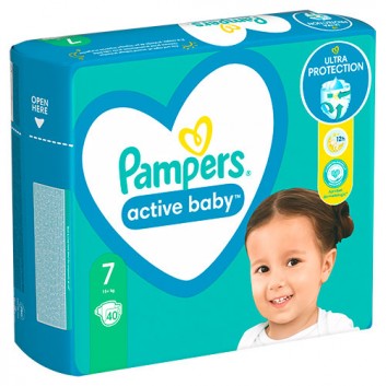 Pampers Pieluchy Active Baby rozmiar 7, 40 sztuk pieluszek - cena, opinie, właściwości - obrazek 7 - Apteka internetowa Melissa