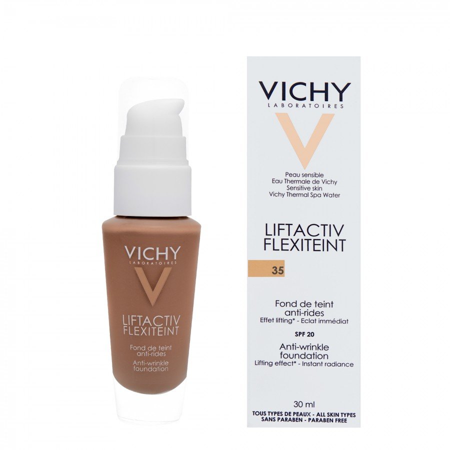 VICHY LIFTACTIV FLEXITEINT Podkład wygładzający zmarszczki SPF 20 35 sand - 30 ml + VICHY LIFTACTIV SUPREME krem SPF 30, 15 ml - obrazek 3 - Apteka internetowa Melissa