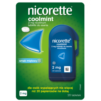 NICORETTE Coolmint 2 mg, 20 tabletek na rzucanie palenia - obrazek 1 - Apteka internetowa Melissa