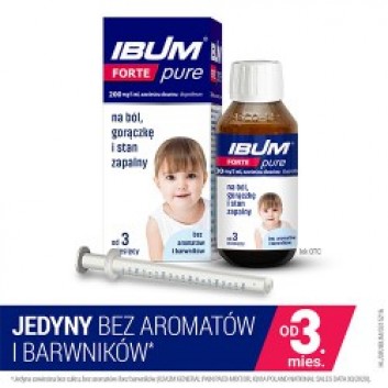 Ibum Forte Pure, 200 mg/5 ml, zawiesina bez aromatów i barwników, 100 ml - obrazek 2