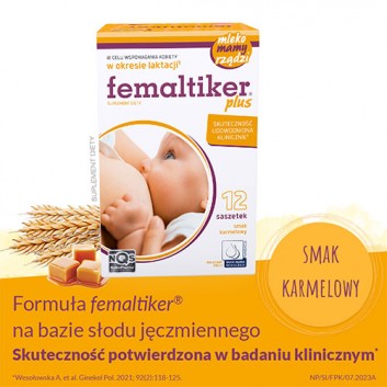 Femaltiker Plus smak karmelowy, proszek w saszetkach, 12 sztuk - obrazek 2