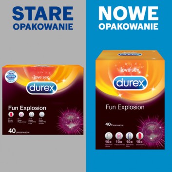 Durex Love Sex Fun Explosion Prezerwatywy ultracienkie z naturalnej gumy lateksowej - 40 szt. - cena, opinie, właściwości - obrazek 6 - Apteka internetowa Melissa