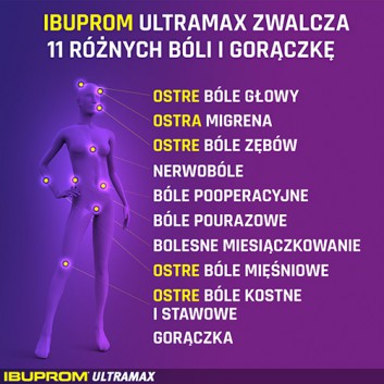 Ibuprom Ultramax, 10 tabl. Na silny ból, cena, opinie, ulotka - obrazek 3 - Apteka internetowa Melissa
