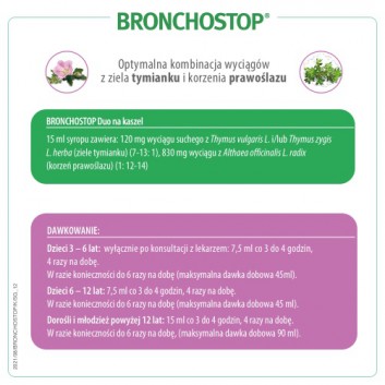 Bronchostop Duo syrop na kaszel suchy - 120 ml  - cena, opinie, dawkowanie - obrazek 3 - Apteka internetowa Melissa