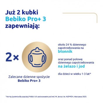 Bebiko PRO+ 3, odżywcza formuła na bazie mleka dla dzieci powyżej 1. roku życia, 700 g - obrazek 4