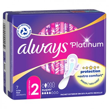 Always Platinum Super 2 Podpaski ze skrzydełkami, 7sztuk - obrazek 6